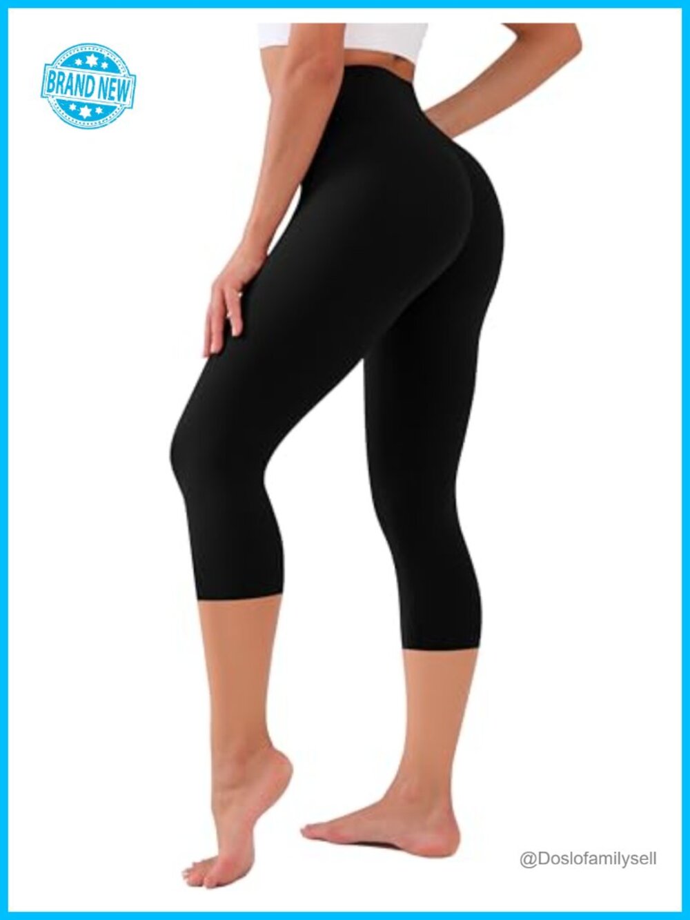 High Waist Buttery Soft Capri Leggings Tummy Control Yoga Pants